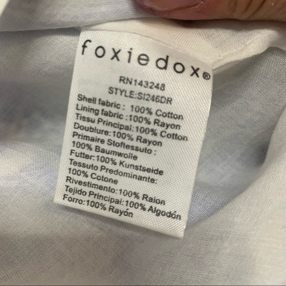 Foxiedox Blue Off Shoulder Embroidered Shift Dress NWT - Picture 13 of 15